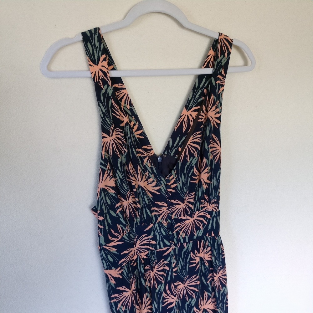 Madewell Oasis Palms Wide Leg Jumpsuit V Back Tropical Resort 6 Beachy Coastal - Picture 3 of 11